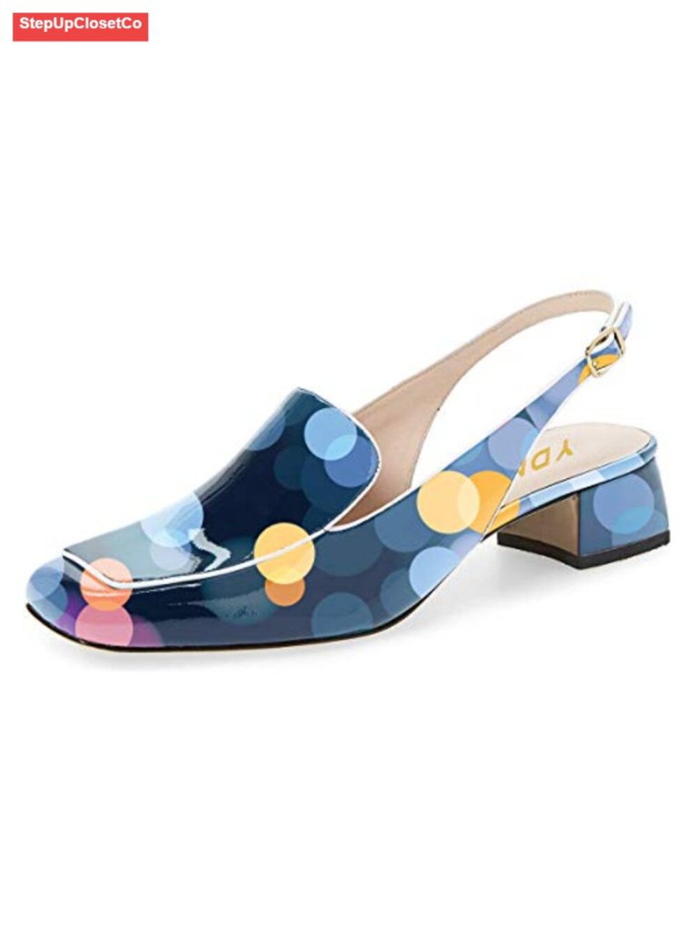 Womens Slingback Low Block Heel Square Toe Dress Pump Formal Office